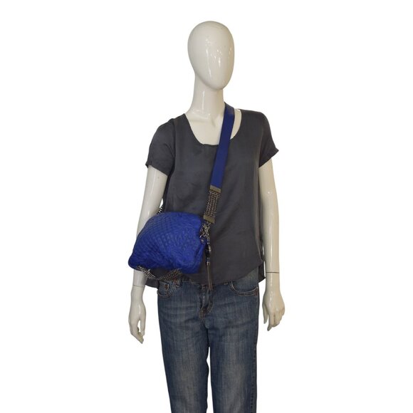 Gianni Versace Vanitas Quilted Leather Shoulder Bag in Electric Blue - Picture 2 of 16